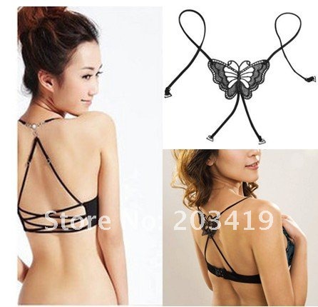 wholesale free shipping  Ladies fashion Butterfly Sexy Style ADJUSTABLE BRA BELT SHOULDER STRAP multi color available