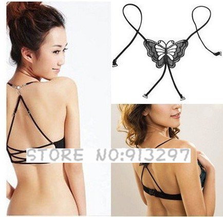 wholesale free shipping Ladies fashion Butterfly Sexy Style ADJUSTABLE BRA BELT SHOULDER STRAP multi color available