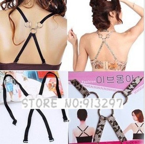 wholesale free shipping Ladies Fashion Three Circles Sexy Style ADJUSTABLE BRA BELT SHOULDER STRAP 2 colors available
