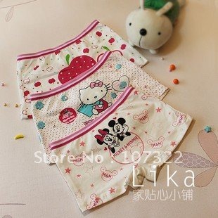 wholesale free shipping mini children's lovely briefs girls cotton wear summer wear baby briefs infant underwear 680001