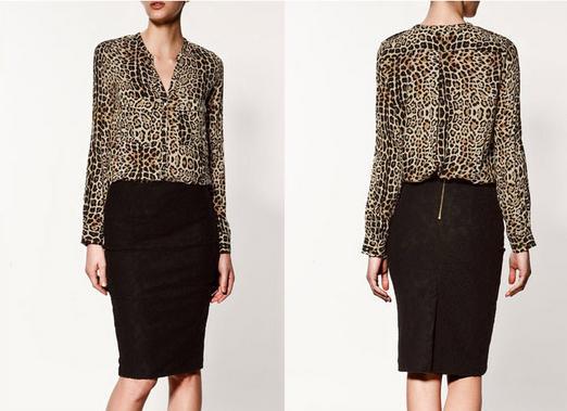 Wholesale! Free shipping!New fashion Leopard epaulets pockets stand collar long-sleeved blouse SZ1177615445