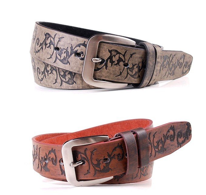 Wholesale free shipping new hot fashion belt close up retro pattern patterns Korean men's leather belts buckle