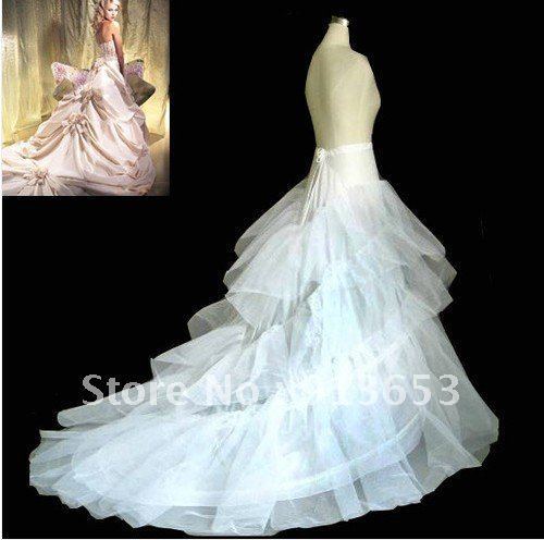 .Wholesale - Free shipping new white Wedding Gown Train Petticoat Crinoline Underskirt 3-Layers Newest Gorgeous Hot sale