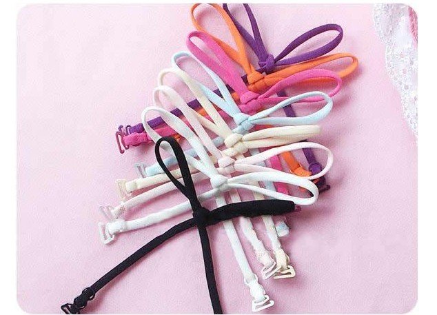 Wholesale Free Shipping,Sweet candy-colored hanging neck strap, lingerie straps, with stealth