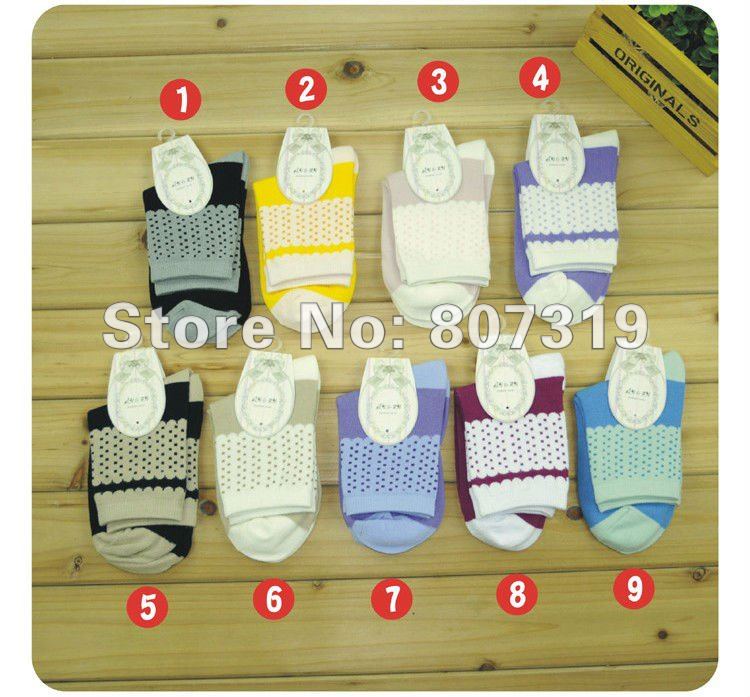wholesale free shipping  thick women's socks high quality thin women  lady sock cotton knitted ladylace knee/bedsock 20pairs