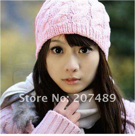 Wholesale free shipping Women's fashion Knitted Wool hat Beanie Cap Autumn Spring Winter multi colors accessory