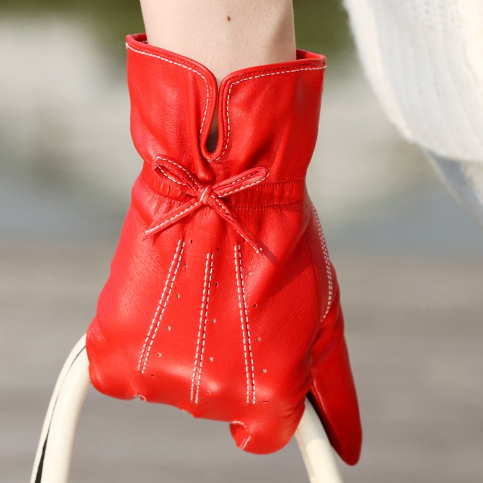 Wholesale FreeShipping Top Grade Sheepskin Lady's Mitten Warm Genuine Leather Gloves GL00992 Size S M L Manufacturer Droshipping