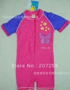 Wholesale -  Girl Rash Guards Boxer piece swimsuit UV resistance piece surf  sun protection clothing FOR 4Y-7Y( 24pcs/lot)