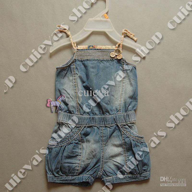 Wholesale - Girls Children's Denim Suspender Trousers Catiminiiiii  Size 2 3 4 5 6T 5 pcs In One Lot