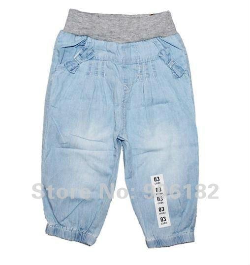 wholesale girls denim  jeans girls cotton fashion harem pants / jeans, kids trouser, pants trousers ,5pcs/lot, 5 Sizes 2-8Y