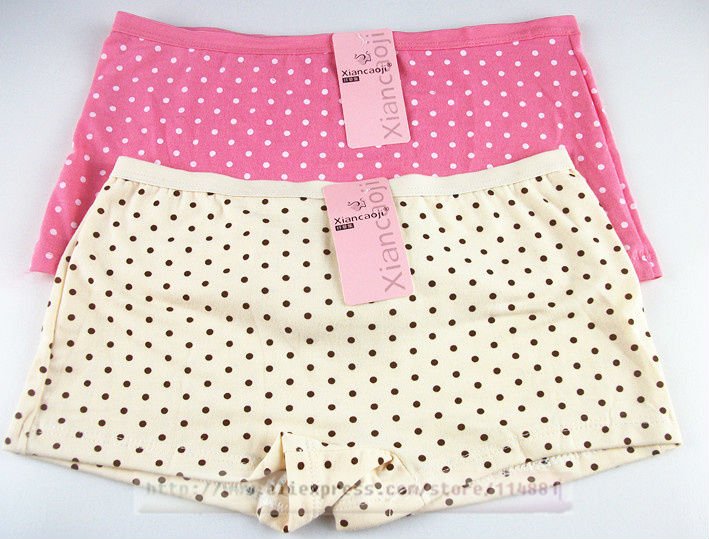 Wholesale Girls Panties Cotton Boxer for 15-20 years old Girls Dot panties XC163 30PCS/lot High Quality Free Shipping