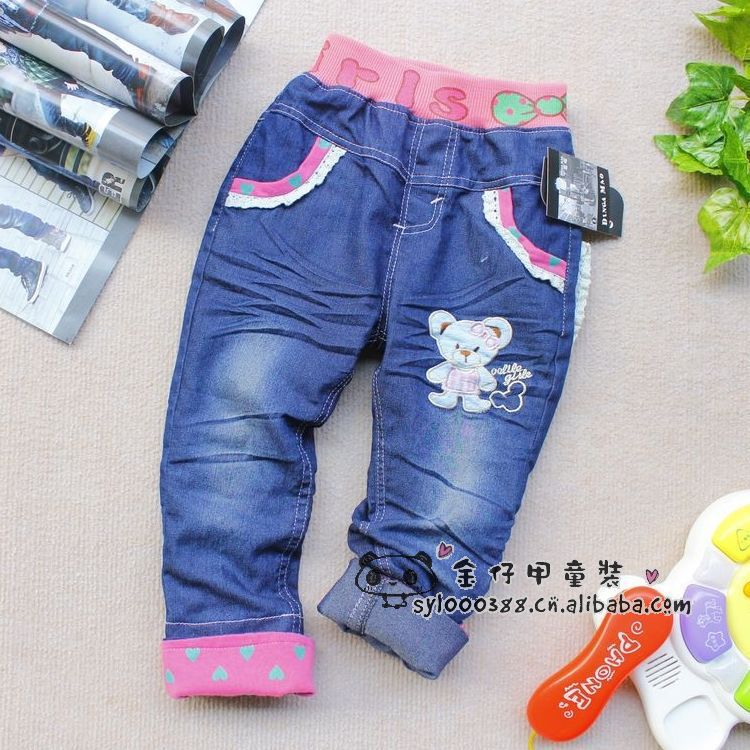 Wholesale Girls' Straight Jeans trousers pants 5pcs/Lot Kids Denim Skirt Jeans Wash water jeans for 2-5 Y free shipping
