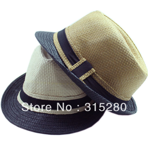 wholesale good quality  fashionable  jazz caps women and men summer popular leisure party  straw knitted fedora hats