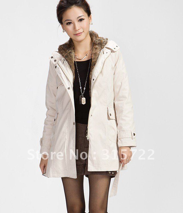 Wholesale High Quality Faux Fur Lining Hoodies Ladies coat Winter Coat,Women's Coat L-001