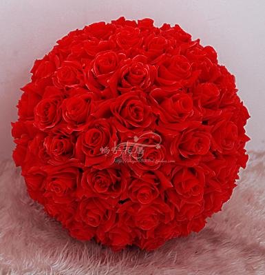 wholesale,high simulation artificial silk flower Wedding Bouquet,ball-flower5colors,30cm,48 flowers,home decor,christmas decor