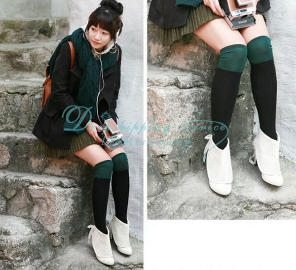 Wholesale Hot 10 pairs fashion color rendering length was knee-high socks long tube stocking