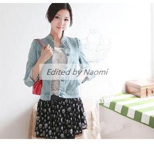 Wholesale HOT 2013 New Fashion Good Quality Women long Sleeve solid coat blue coat chaqueta S31202