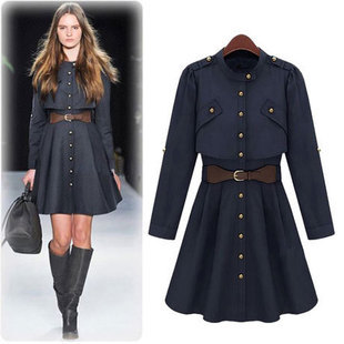 Wholesale - Hot Sale 2013 Autumn Winter Women European Mandarin Cape Big Hem Long Plus Large Trench Coat M-XXL