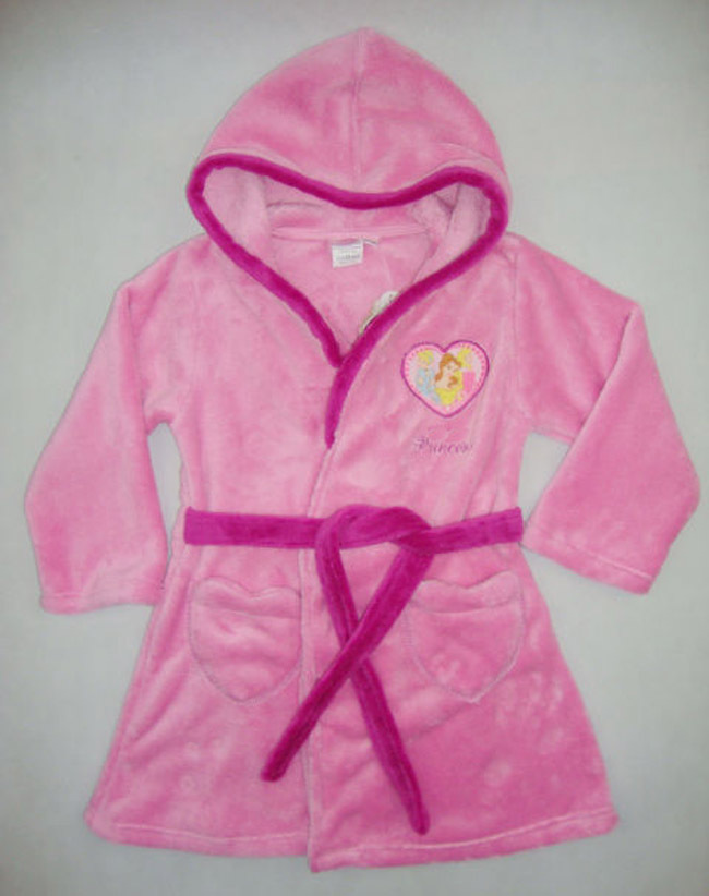 wholesale hot sale Fashion Princess coral fleece bathrobe, children long sleeping wear/nightwear rope home wear, 4pcs/lot -10254