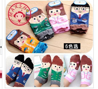 Wholesale Hot Sale  Lovely Candy/Cartoon Characters Socks/Pure Cotton Socks/Ship Socks/Lovely/Family Socks/Free Shipping