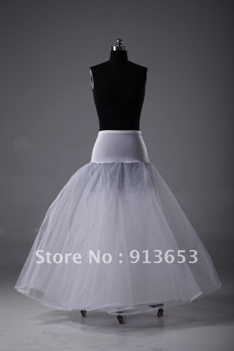 Wholesale - In Stock A-Line White Wedding Petticoat Bridal Slip Underskirt Crinoline For Wedding Dresses