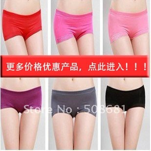 Wholesale in the waist lace seamless underwear ladies four angle, pure modal underwear
