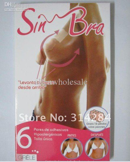 Wholesale Instant Breast Lift Bra Tape New Cleavage Shaper/Bring It Up/Lifts Bra/Sin Bra (one pack=6pairs) Free Shipping