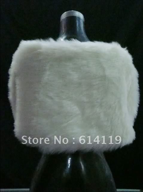 Wholesale - Ivory Faux Fur Stole Wrap Wedding Shrug Bolero Bridal Shawl