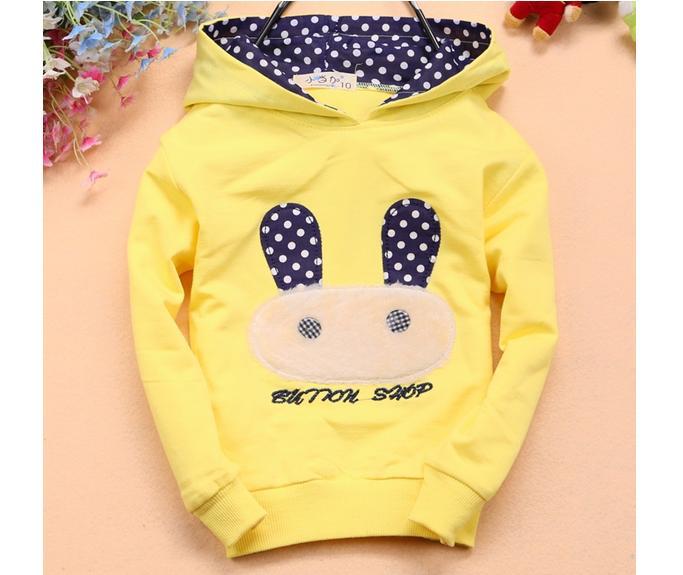 Wholesale Kid Clothes Girl Cute Rabbit Hoodies Dot Sweatshirts  H_0031