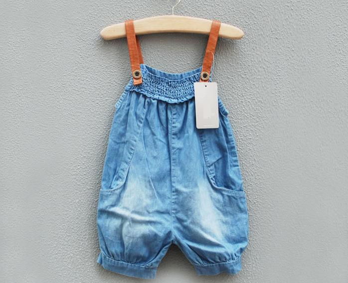 Wholesale Kid Clothing Girl Jeans Overalls Suspender Trousers J_0021