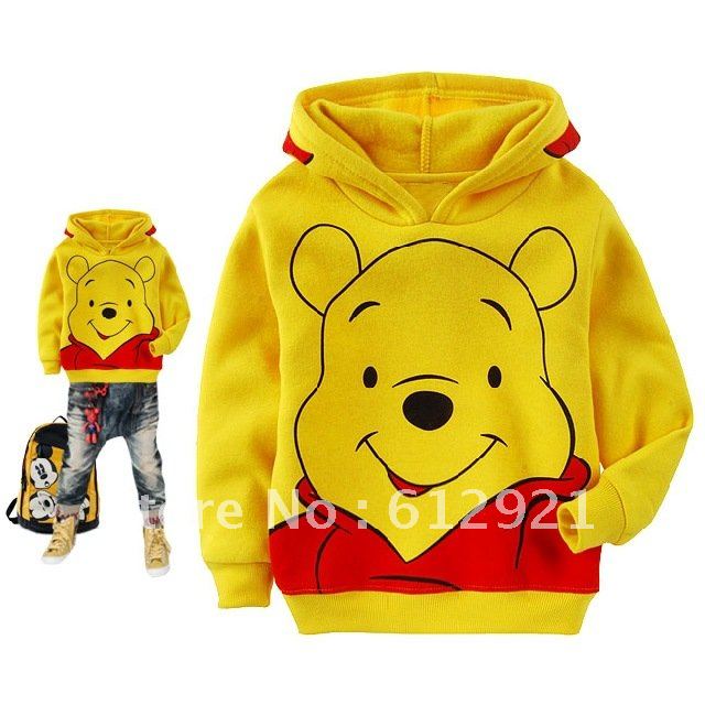 Wholesale Kids Hoodies for boys girls Baby Coat Yellow Bear hoodies children Clothing Free Shipping