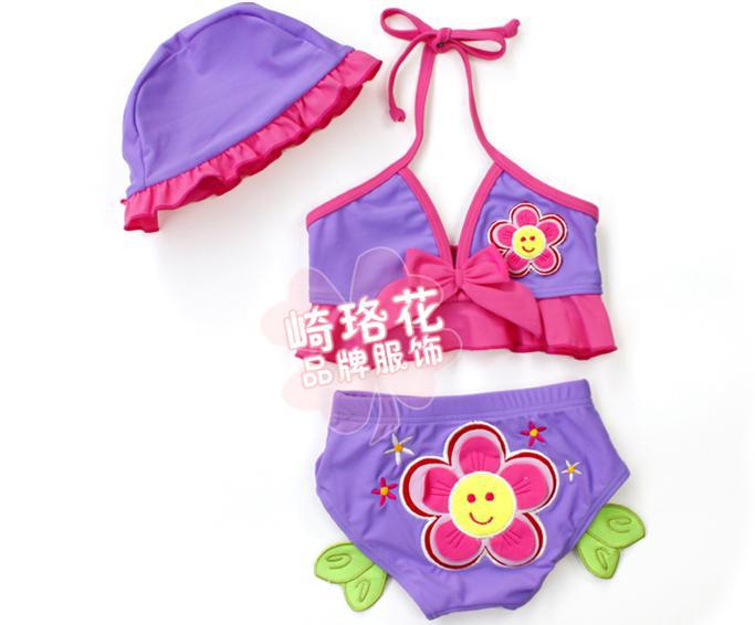 Wholesale Kids Swim Wear Girl Lovely Flower Swimwear Bikini SWM0001