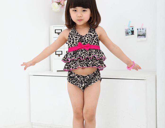 Wholesale Kids Swimsuits Girl Fashion leopard Swimsuits Kids Bikini SWM0020