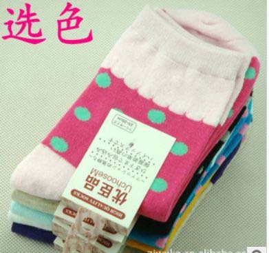 wholesale Korea hit color Nvwa wave wave cotton cotton socks mouth without bone socks 9018-2  {free shipping}
