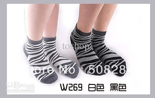 Wholesale - Korean Zebra Cotton socks different colors Fashion model comfortable with elasticity 12 pairs/lots