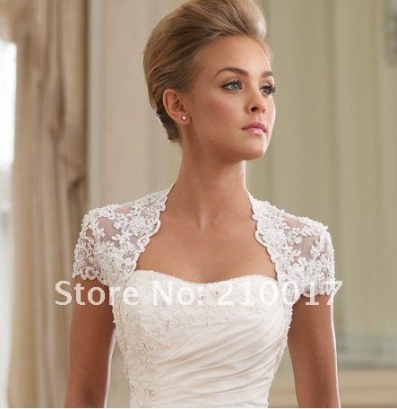 Wholesale Lace JK-002 Free shipping 2012 new style lace bridal boleros Quality  Sleeve Elegant Dress Jackets With Cheap Shipping