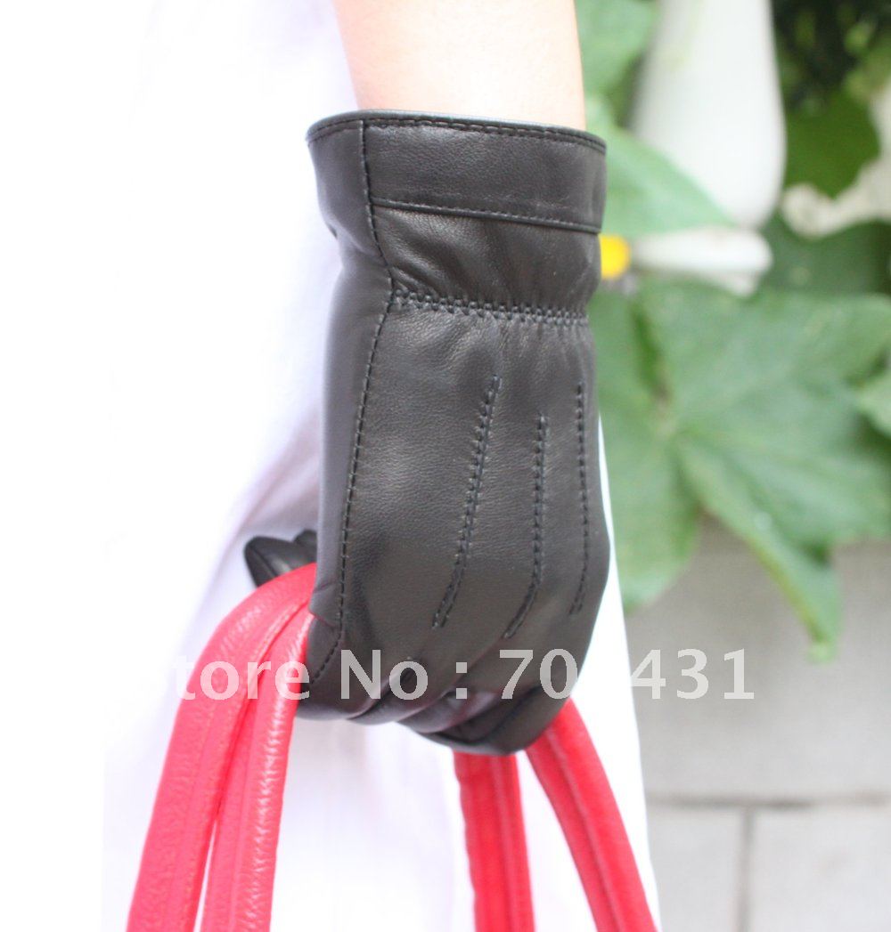 Wholesale Lady's genuine leather glove,hight quality sheepskin gloves,women's fashion manicure glove,Moq=1,free shipping,ID:F202