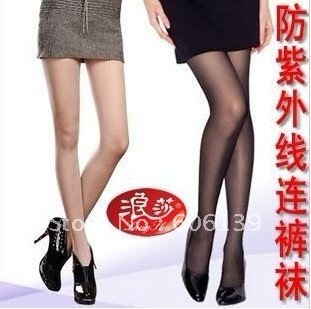 Wholesale - Lang Sha high-tech UV protection core-spun silk feeling Stockings Pantyhose 30pcs/lot Color Random free shiping