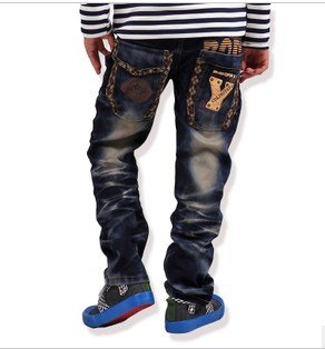 Wholesale  Large children's children's jeans, children's wear jeans cotton denim long pants 801 aa70