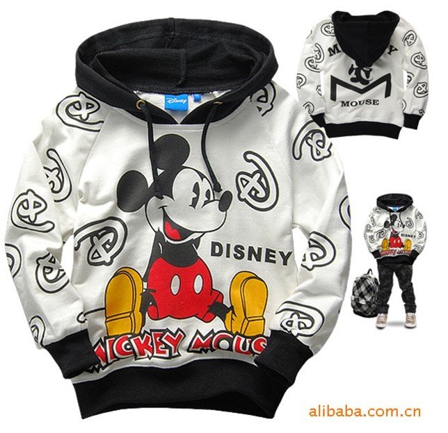 wholesale MICKEY MOUSE childrens clothing boy's girl's top shirts Hooded Sweater hoodie free shipping
