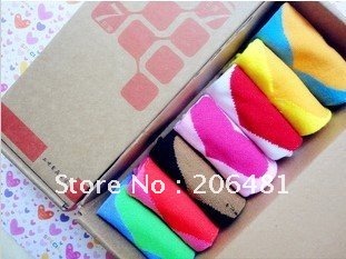 Wholesale Mix cotton men & women week socks with box package Best Gift 7Pairs/lot Free Shipping