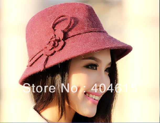 Wholesale & mixed order, 20pcs women's winter  fashion 100% wool felt  flower party fedora hat