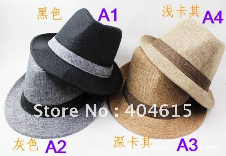 Wholesale & mixed order,30pcs women and men summer fashion flat solid hemp with ribbon leisure fedora hat