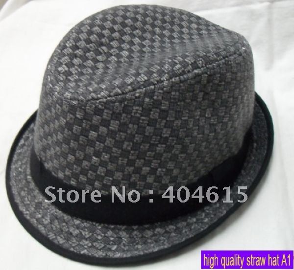 wholesale & mixed order colors,30pcs leisure plaid  jazz headwear,men / women summer style fashion belt  straw fedora hats