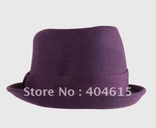 Wholesale & mixed order colors, women fashion winter 100% wool felt fedora hats
