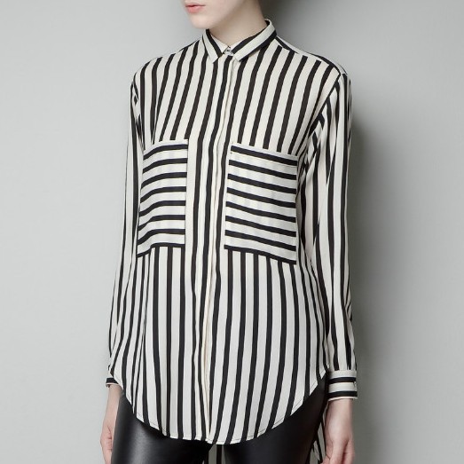 Wholesale Mixed Order Free Shipping Ladies Fashion Long Sleeve Vertical Stripes Chiffon Shirt Look Thinner YC-212274-L10