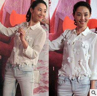 Wholesale Mixed Order Women Long Sleeve White Bow Chiffon Shirt Tops YC-B3182-A30