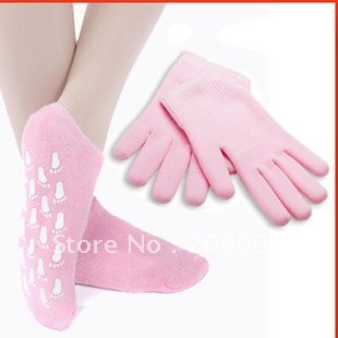 Wholesale - Moisturize Soften Repair Cracked Skin Moisturizing Treatment Gel Spa Socks free shippin 7colors to choose