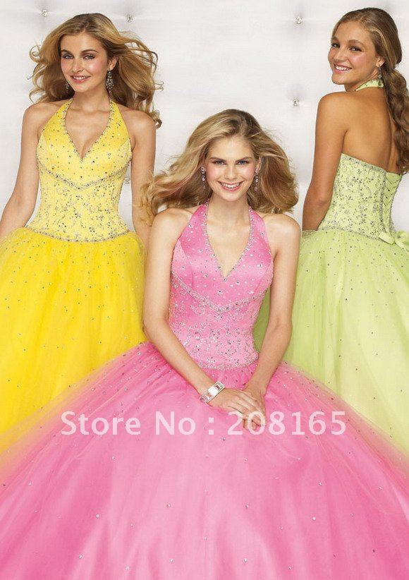 Wholesale mori best popular tulle Halter lace up Quinceanera Dresses #238