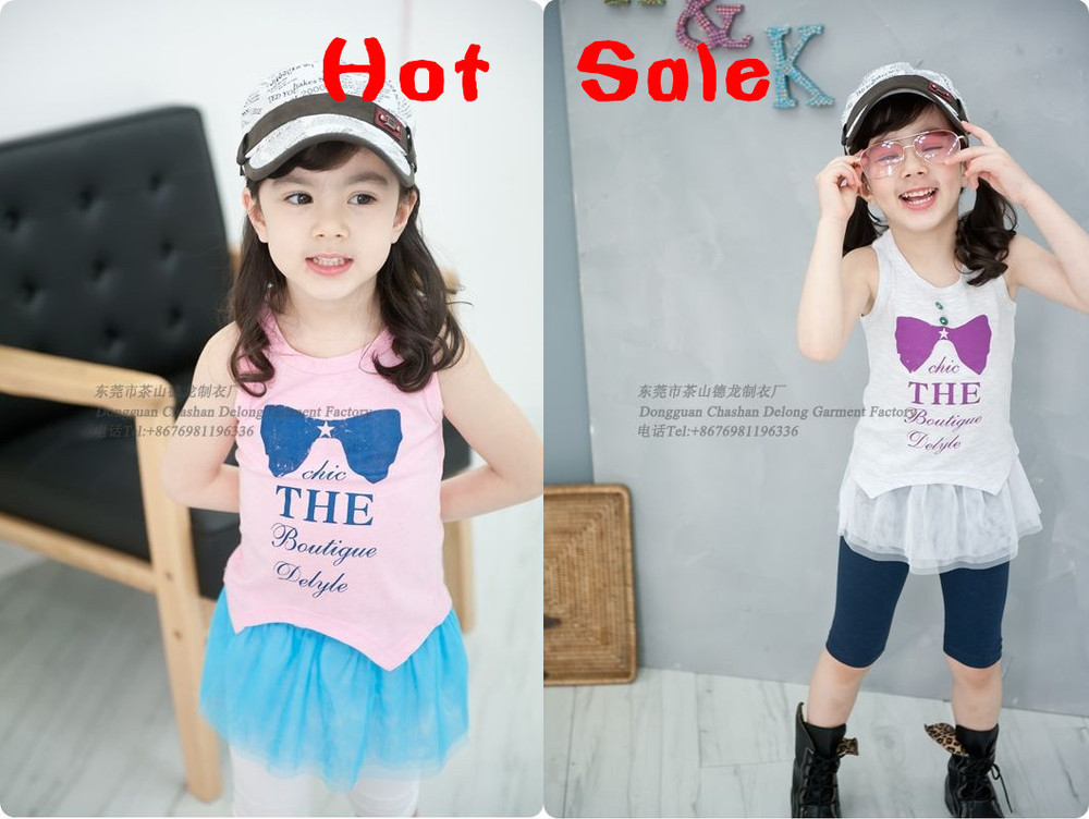 wholesale new 2013 summer kids clothes 2~11Age boys girls 100% cotton Condole belt vest 5pcs/lot